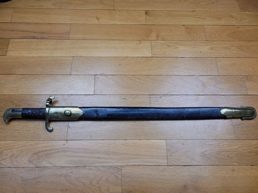 Schöne Bajonett 1855 genannt „Lancaster“ – Britisches Ingenieurkorps – schöne dicke Klinge „Weidenblatt“ – eines der 5.363 produzierten für die Royal Sappers and Miners – Futteral – sehr guter Zustand, Bild 19 von 20