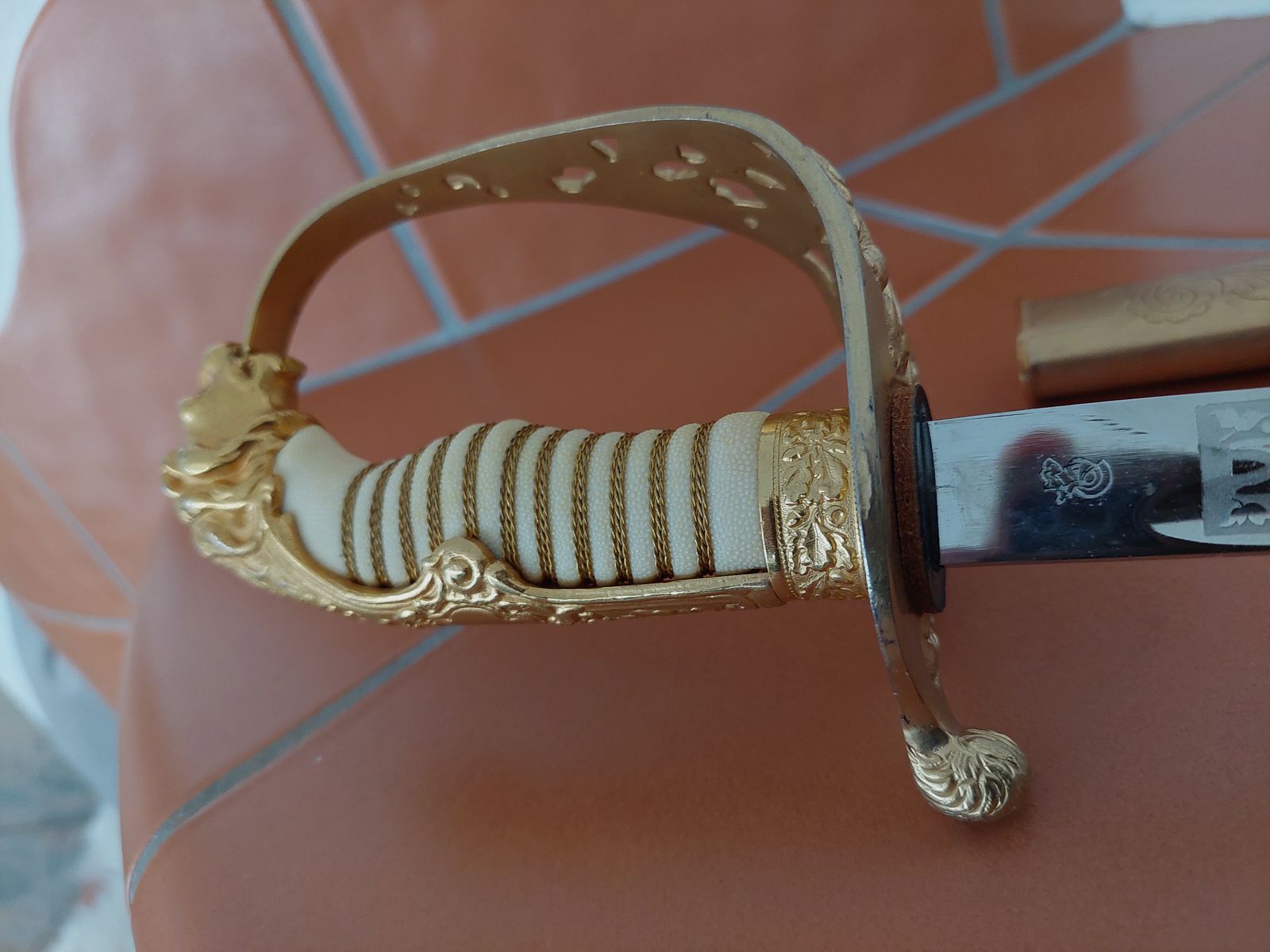 WKC sabel / degen, Colombia, 24 karaat verguld, prijs naar overeenstemming