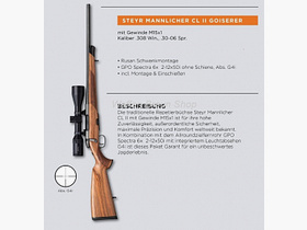Steyr Mannlicher CL II 308 Win Komplettangebot mit GPO Spectra 6x 2-12x50i ohne Schiene, Abs. G4i
