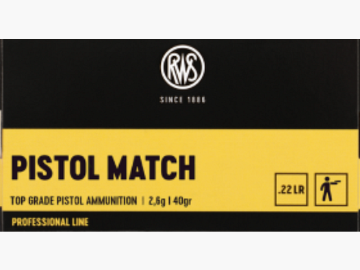 RWS 2132443 PISTOLE MATCH .22lr Munitions de Pistolet de Haute Qualité 2,6g 40gr Ligne Professionnelle