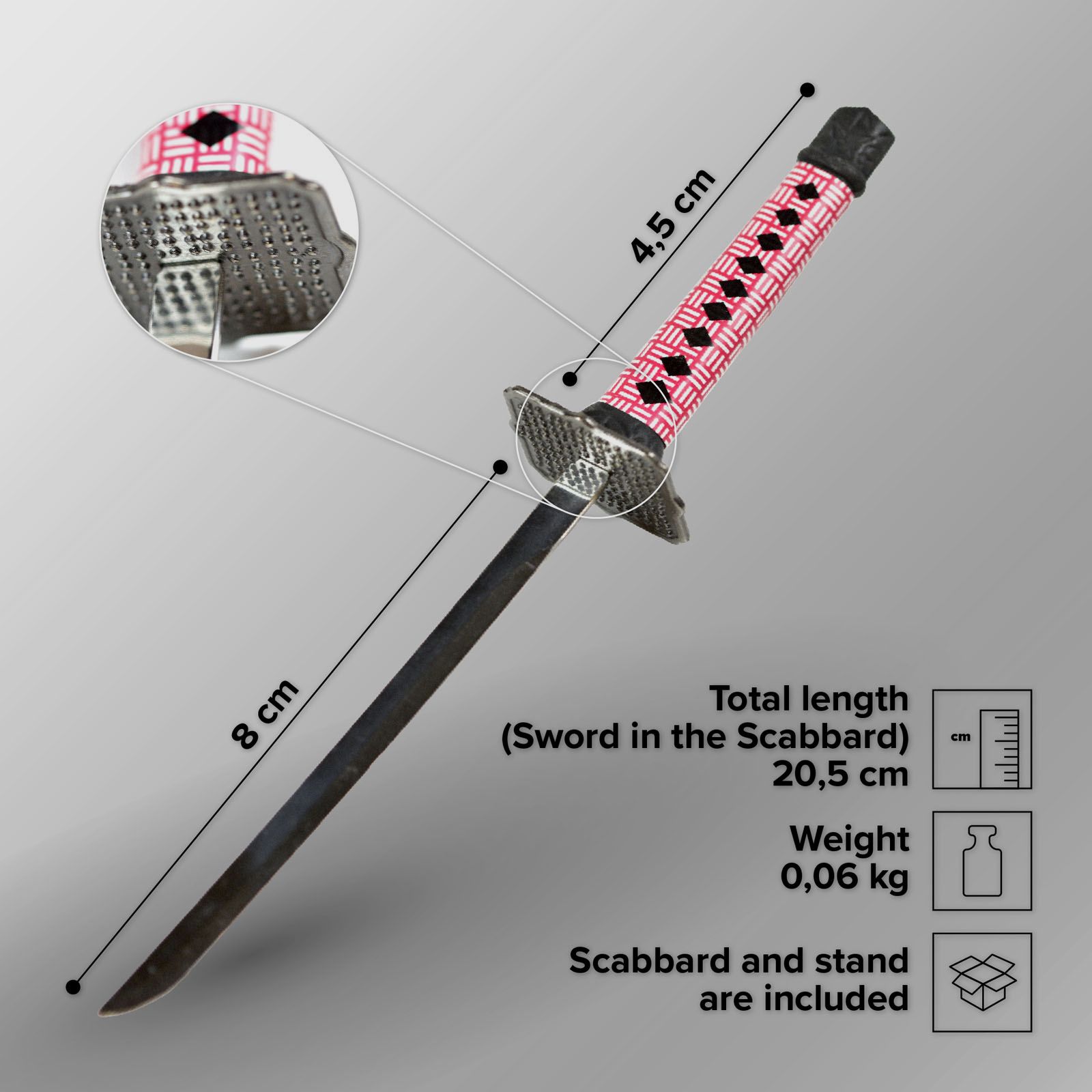 Katana mit Scheide und Ständer - Brieföffnerversion | 93231