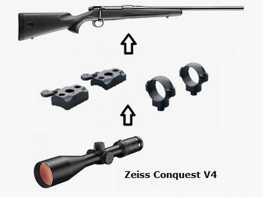 Mauser M18 + Zeiss Conquest V4 3-12x56 + Montaje + ... Paquete completo