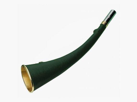 Jagdhorn aus Messing und Leder