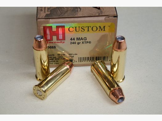 Munitions Hornady 44 mag Custom 240 grs XTP