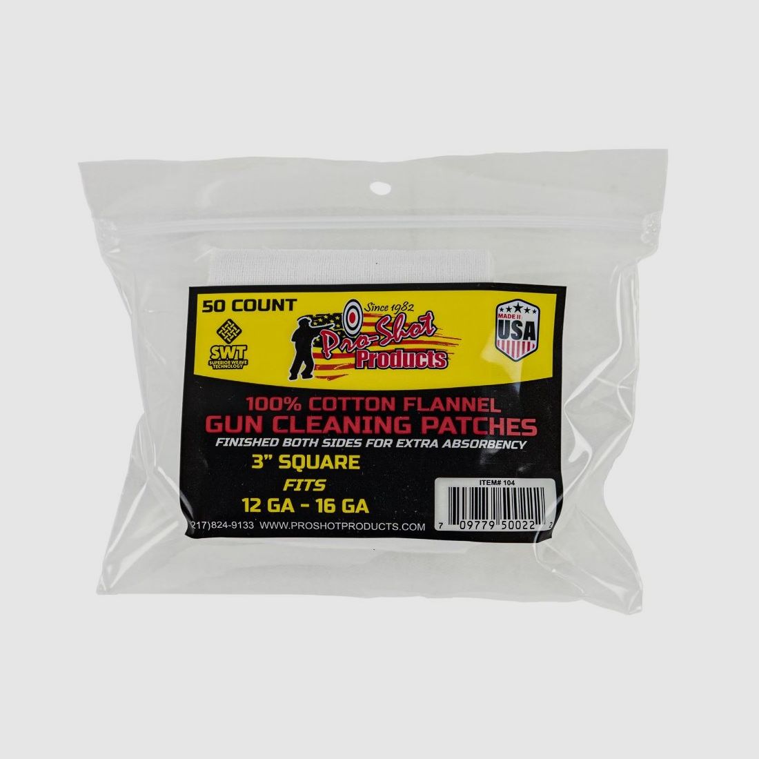 50 Patches 3" Eckig 12GA-16GA