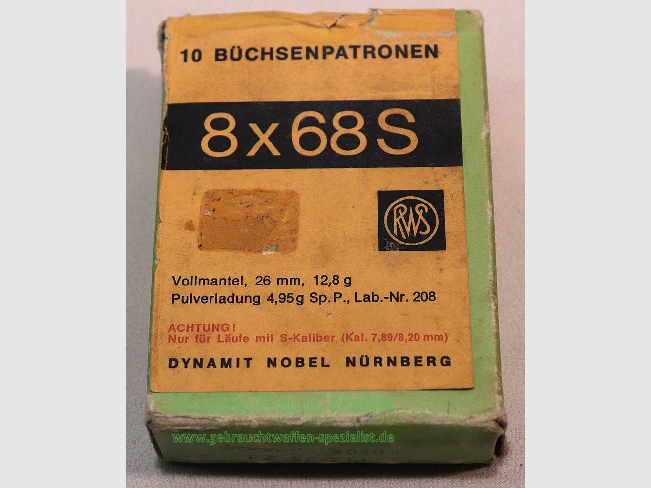 RWS (WZd.Fa.Rottweil) Büchsenpatronen 8x68S