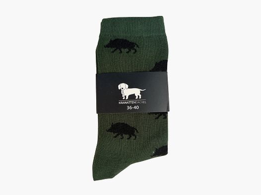 Krawattendackel Socken Wildschwein grün