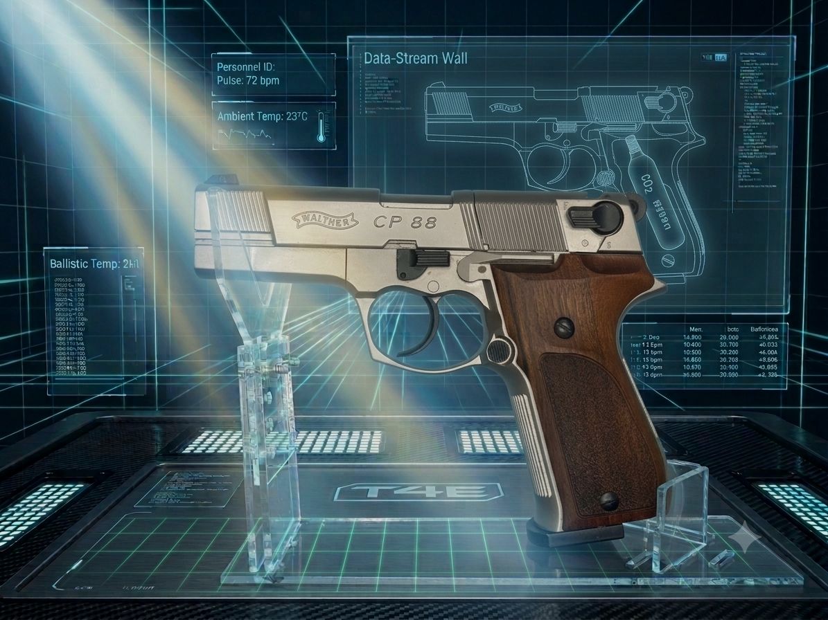 Walther CP88 4 inch 4.5 mm Diabolo Nickel (P18) Co2 pistol with wooden stock