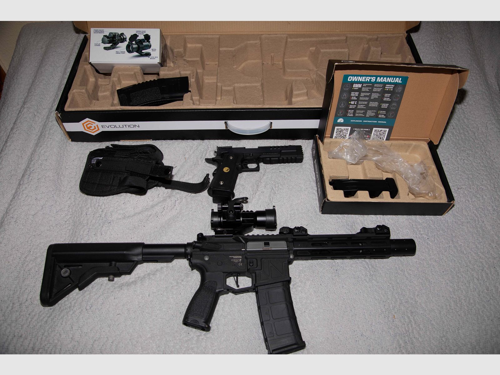 Set de démarrage Softair M4 Evolution Ghost EMR S / WE HI-Capa 2011 5.2 K GBB et accessoires