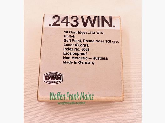DWM, Karlsruhe lotto di cartucce per fucile .243Win