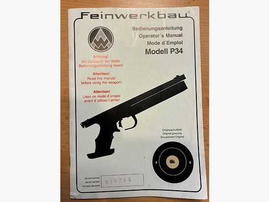 FEINWERKBAU operating manual model P34