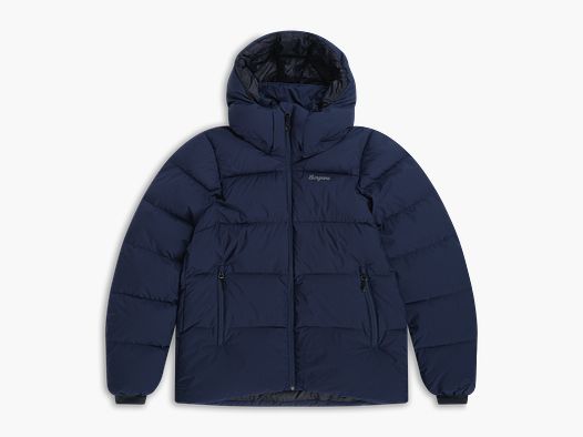 Bergans Lava Warm Down Jacket con capucha Mujer Azul Marino/Gris Sólido XL
