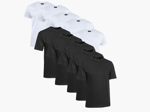 Clique T-Shirt Herren 10er Pack Weiß/Schwarz