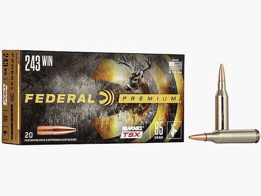 Federal Premium Barnes TSX .243 Win. 85GR HP 20 Patronen