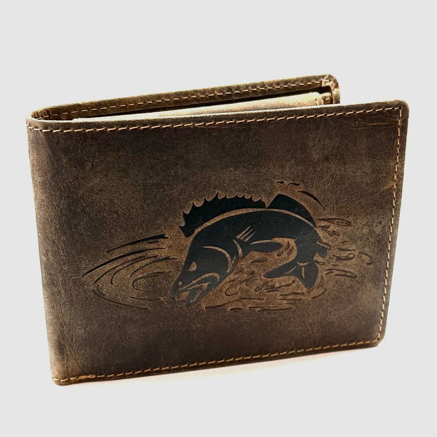 Greenburry Leder Geldbörse Vintage Zander Motiv 1705-Zander