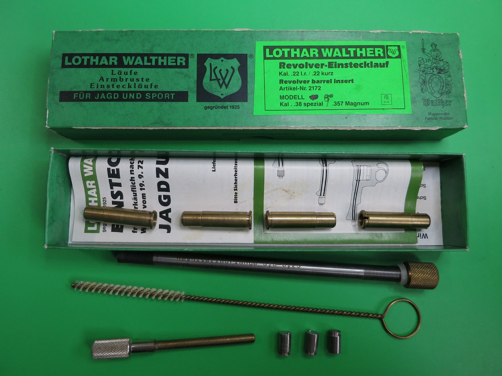  LOTHAR WALTHER canon d'insertion .22lr/.22kurz; 5,5"-6,25" Revolver .38 Special/.357 Magnum       #95