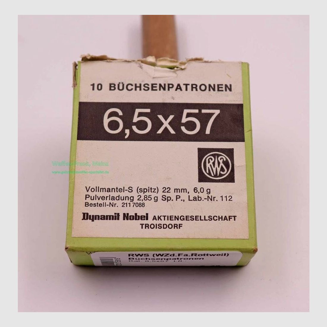 RWS (WZd.Fa.Rottweil) Büchsenpatronen 6,5x57