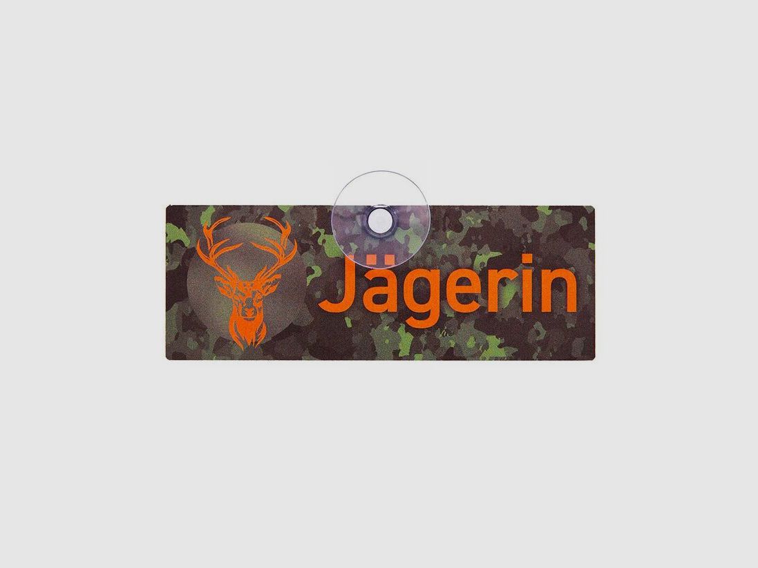Wilde Hilde Autoschild mit Saugnapf - Jägerin