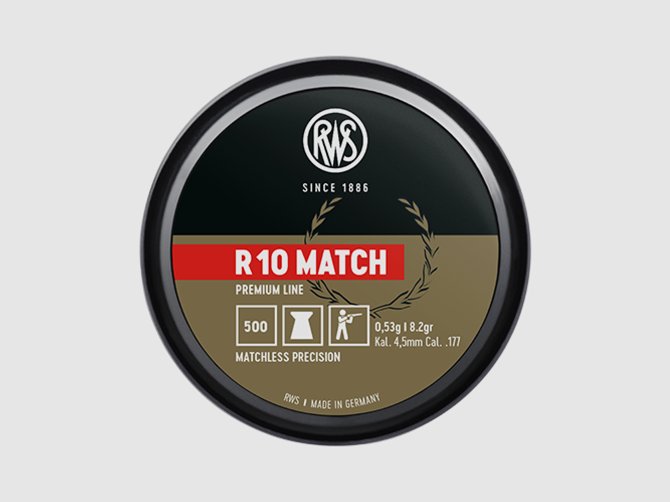 RWS Air Pellets 4.5mm Premium Line R10 Match Ø 4.49mm 0.53g / 8.3gr (500/25'000)