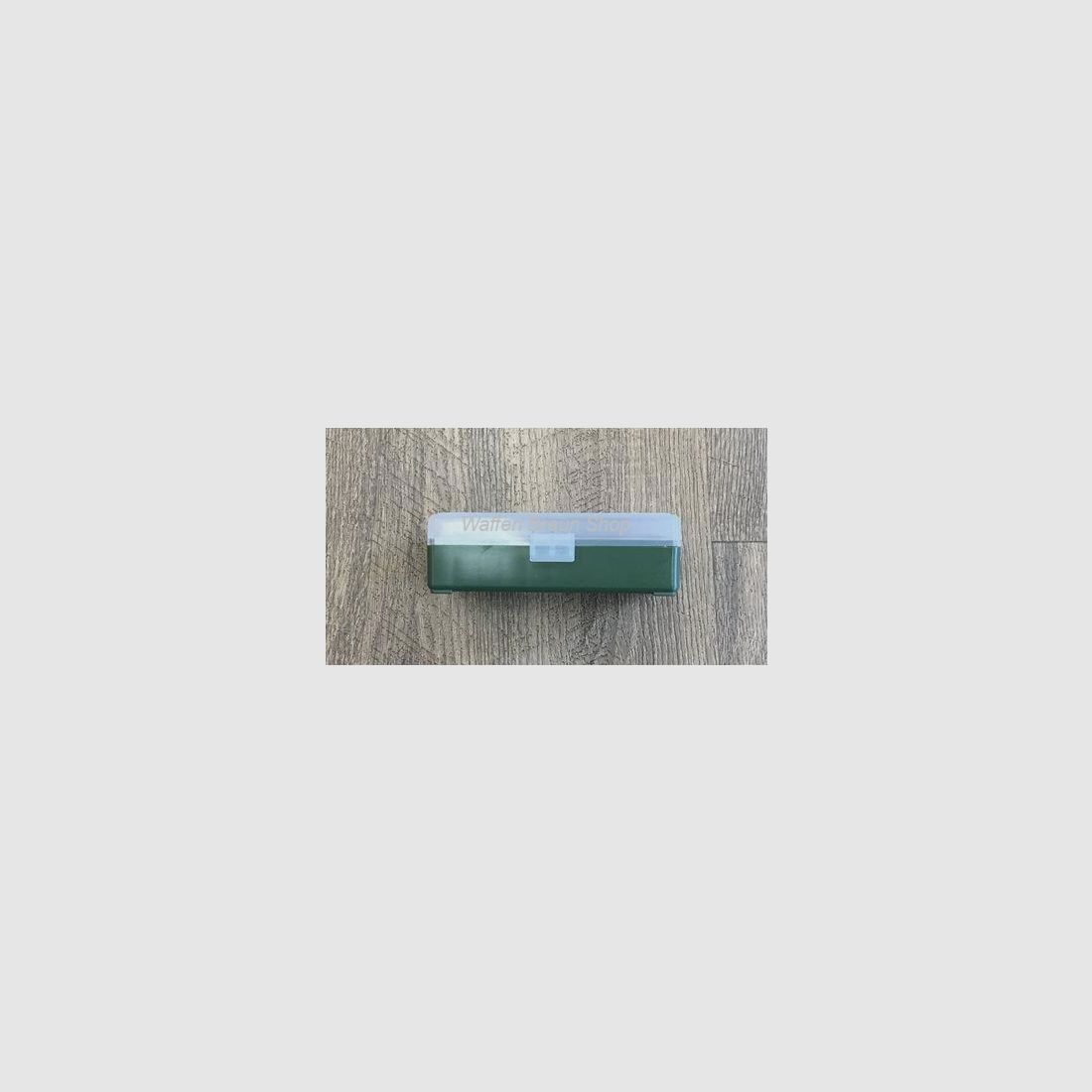 Fritzmann Munitionsbox für 50 Patronen .9mm Grün/Klar aus Kunststoff mit Scharniere
