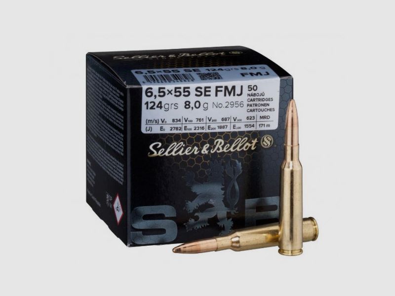 SELLIER & BELLOT 6,5x55 SE - FMJ - 124GRS. - 50 STÜCK