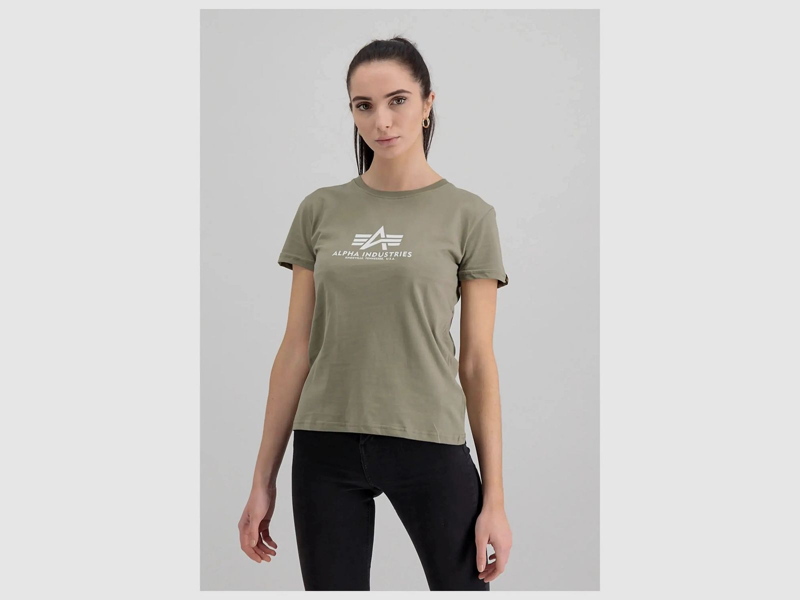 alpha industries Alpha Industries T-Shirt New Basic Frauen - Olive / XL Damen