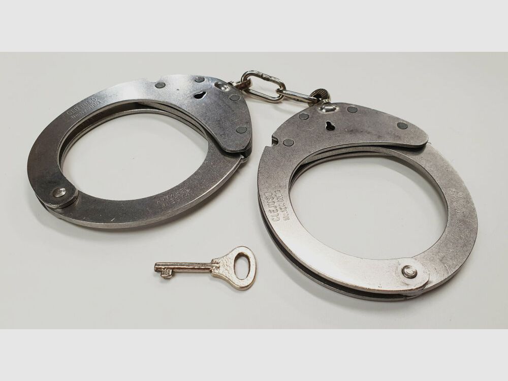 CLEJUSO Clemen & Jung e.K. Manette CLEJUSO No. 12 A INOX grande, manette in acciaio inossidabile, Made in Germany, usato