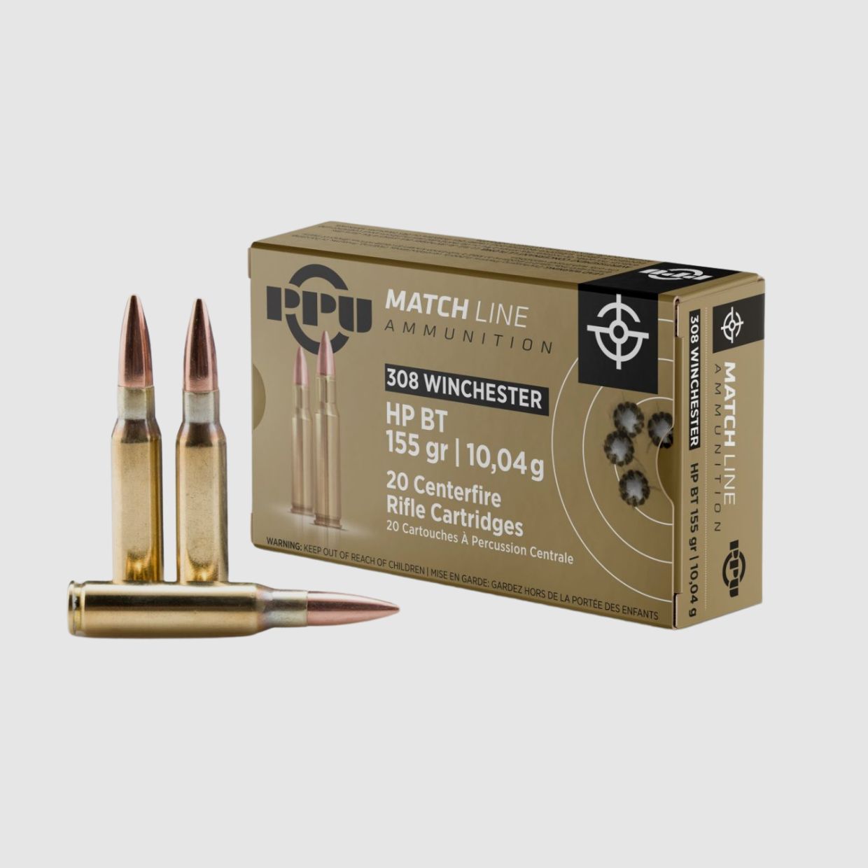 PPU .308 Win. Match HP 155gr 10.04g Match