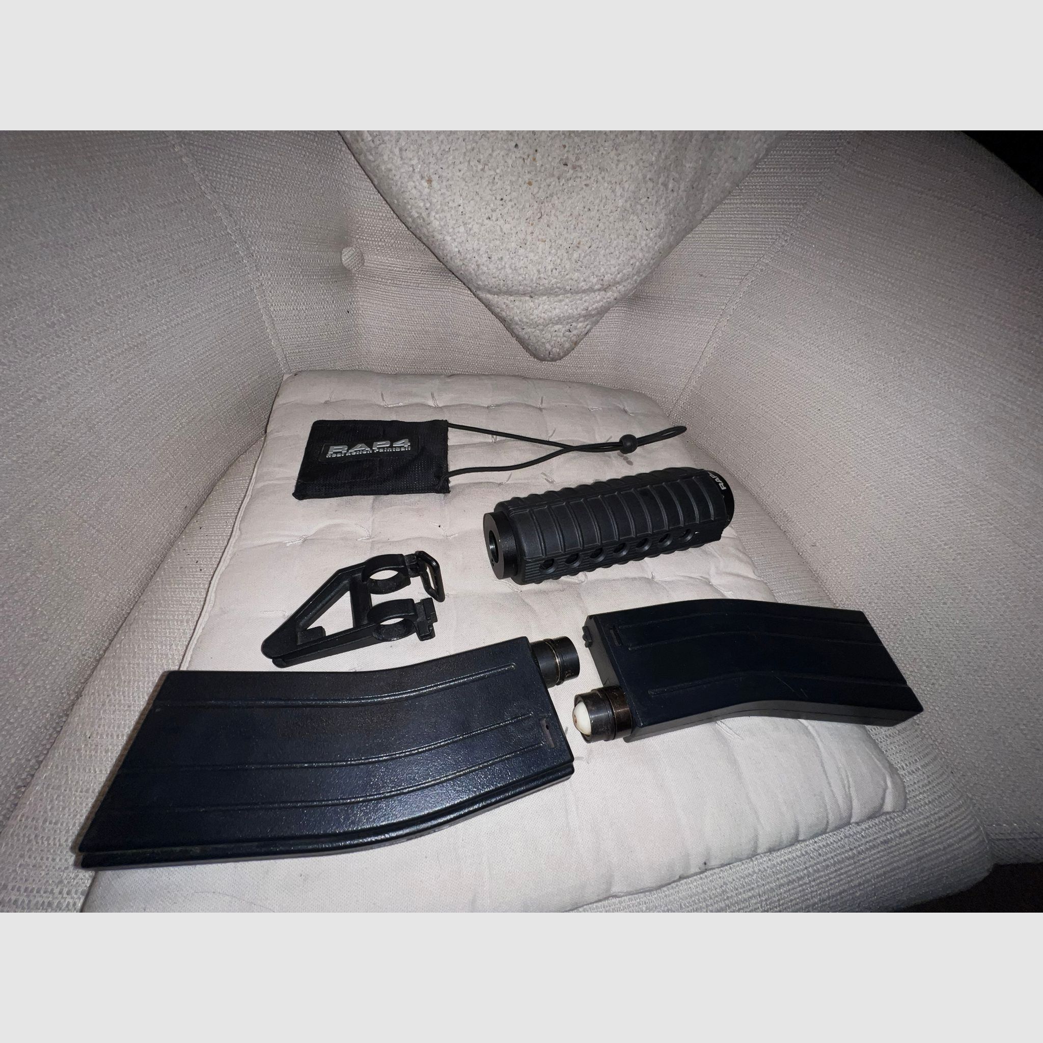 Rap4 t68 Set parts original m4 handguard ar15 triangle rear sight barrel sock 2 magazines cal .68