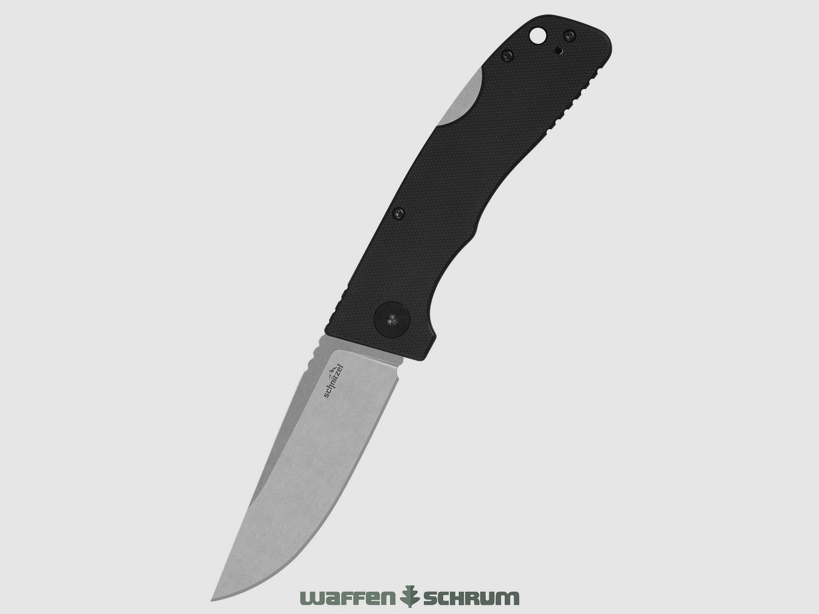 Schnitzel Outdoo Taschenmesser KVAR schwarz rostfreier 14C28N-Stahl mit Stonewash-Finish