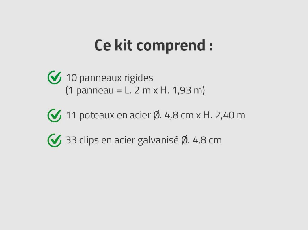 Komplettset mit 20 m verzinkten, starren Gitterpaneelen mit Epoxidbeschichtung - Höhe 193 cm, Bild 6 von 9