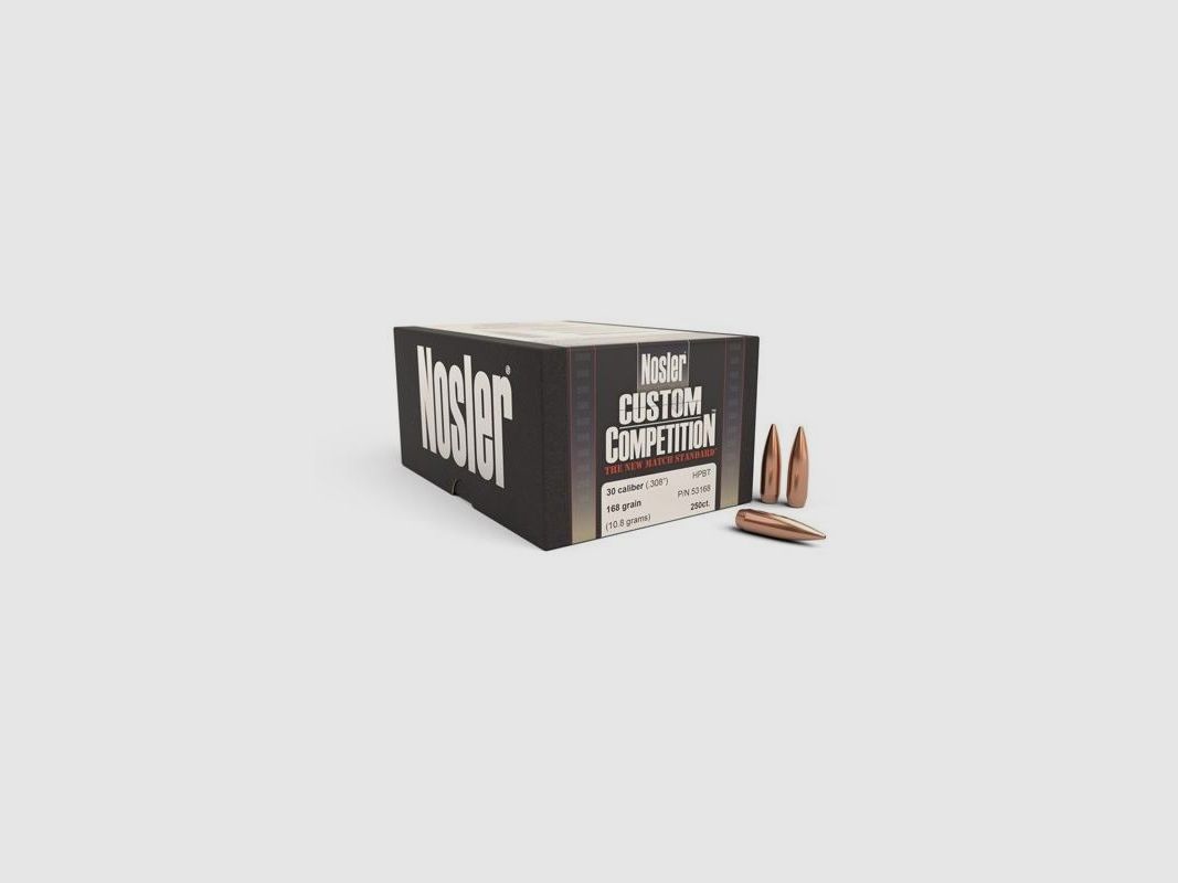 NOSLER CUSTOM COMPETITION BALLES .30 168GR BOÎTE DE 250, image 1 sur 4