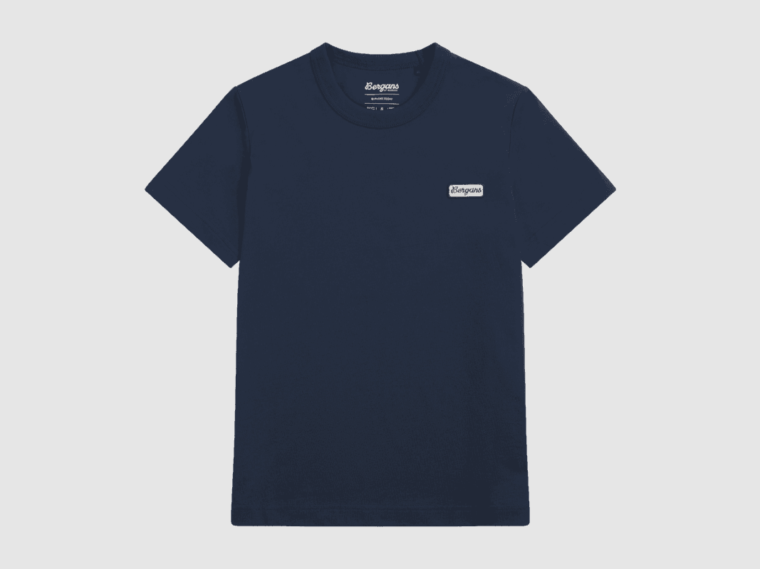 Bergans Logo Cotton Tee Women Navy Blue XS