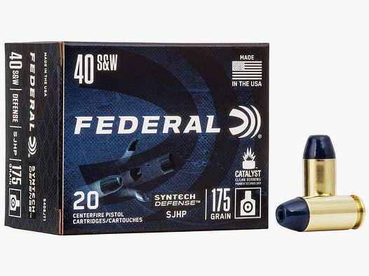 Federal Syntech Defense .40 S&W 175GR SJHP 20 cartuchos