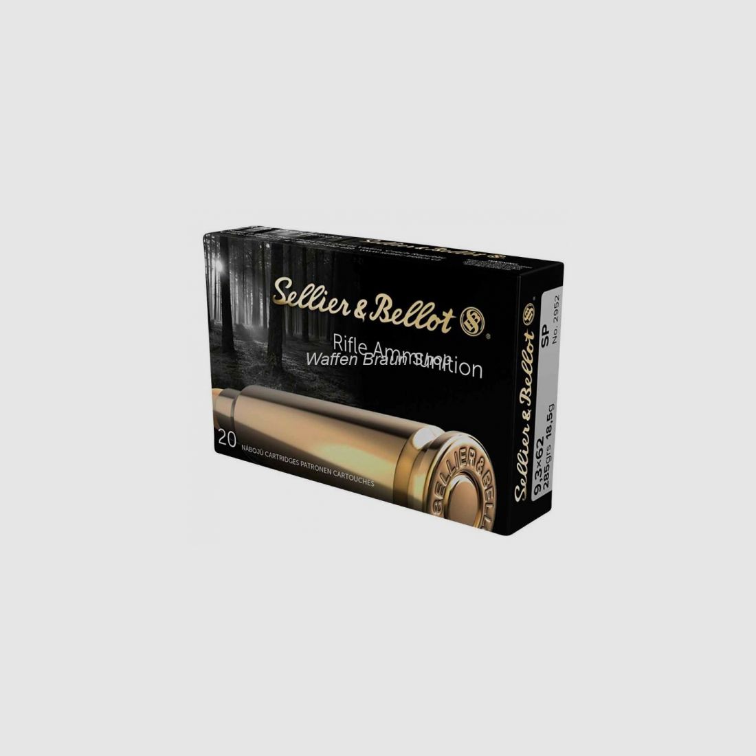 S+B 9,3x62 SP 285g. 20szt