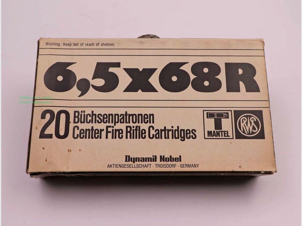 RWS (WZd.Fa.Rottweil) geweerpatronen 6,5x68R