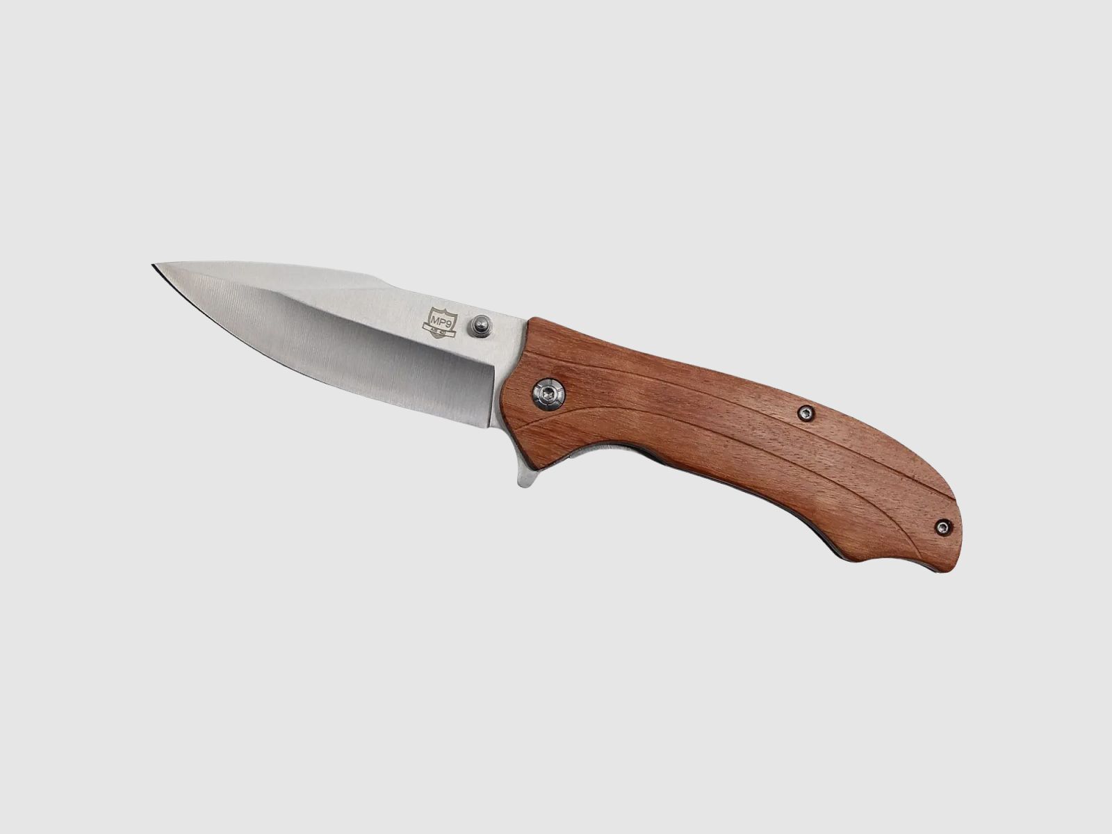 Padauk One-Hand Pocket Knife Silver