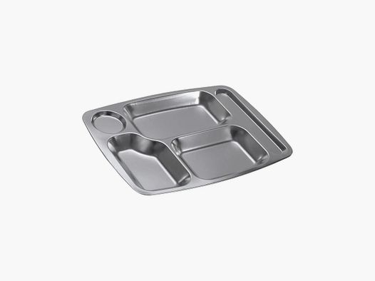 MFH MFH Plato de Cantina de Acero Inoxidable 5 Compartimentos