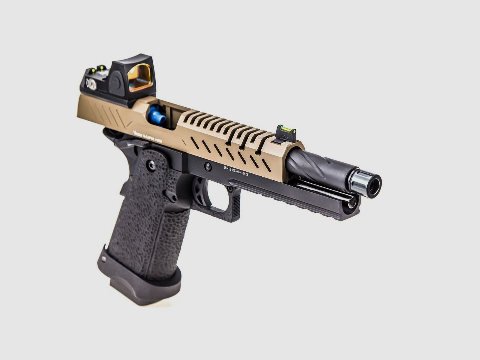 REPLIK GBB GAS HI-CAPA 5.1 SCHWARZ / TAN 1,0J + ROTPUNKTVISIER BDS, Bild 3 von 4