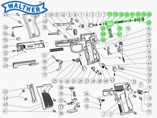 Ventil komplett fĂĽr CO2 Pistole Walther CP88 und Beretta 92FS, Ersatzteil