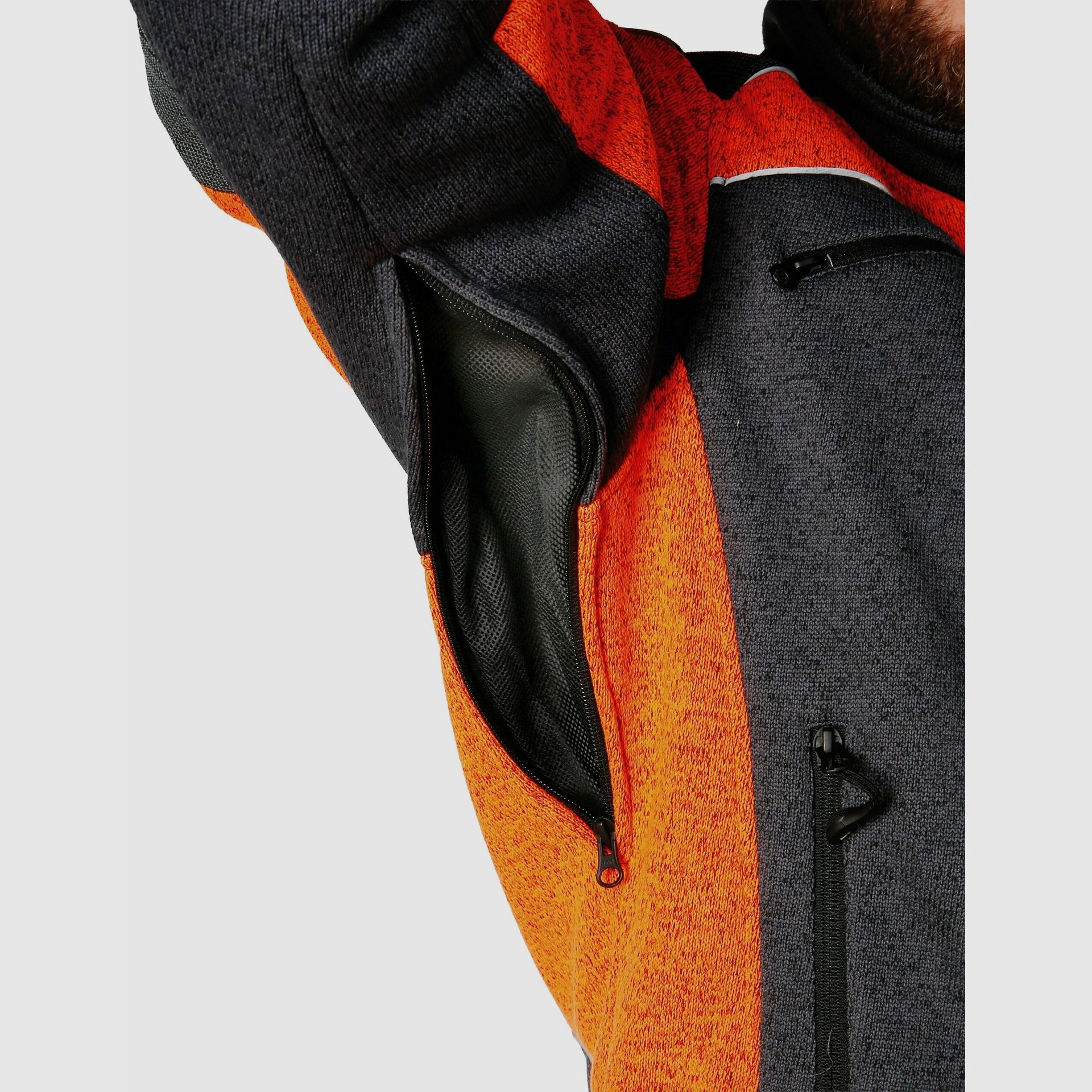 PSS X-treme Arctic Faserstrickjacke – orange/anthrazit, Bild 3 von 7