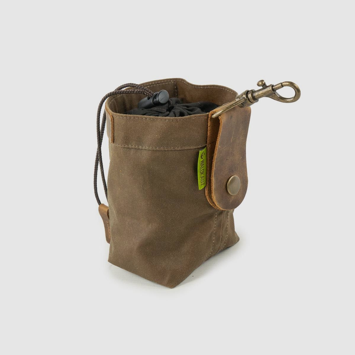 Leckerlibeutel "Lohntüte", Waxed Cotton, Khaki