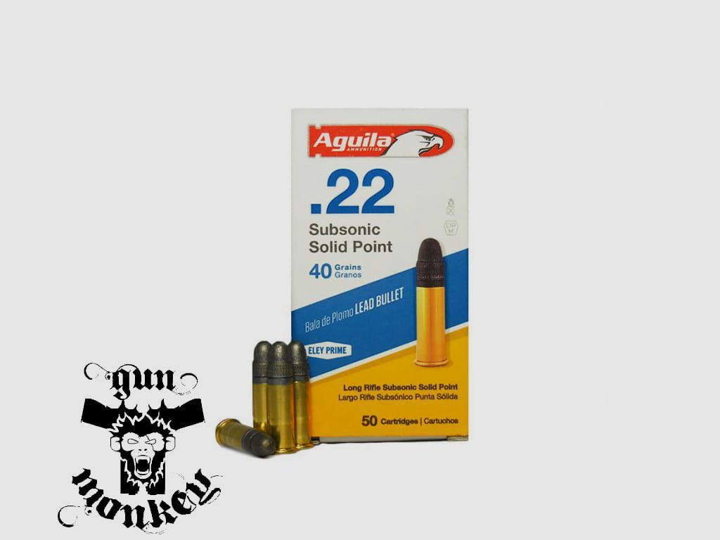 Aguila Subsonic SP sport rimfire ammunition cal. .22LR 2.59g/40gr 1025FPS (1 pack=50 pcs)