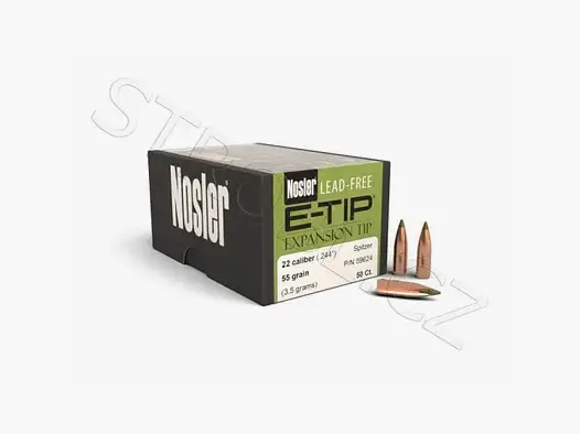 Bleifrei Geschosse Nosler E-Tip .22 cal, dia .224, 55grs
