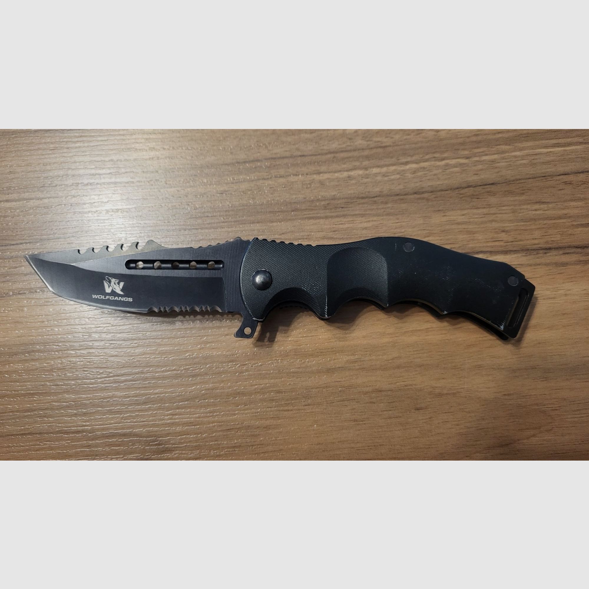 Wolfgangs Outdoor-Klappmesser 440C – Einhandmesser mit Glasbrecher & Gürtelclip
