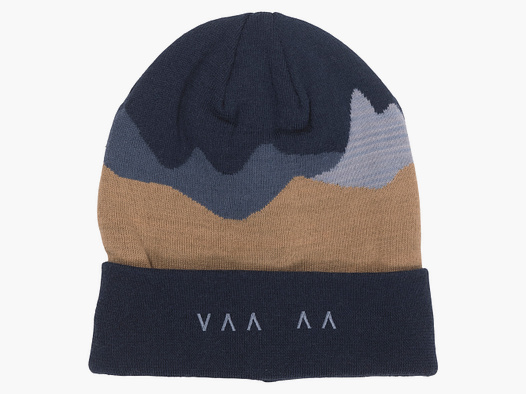 Bergans Vaagaa Fijn Gebreide Wol Beanie Marineblauw/Warm Zand Één Maat