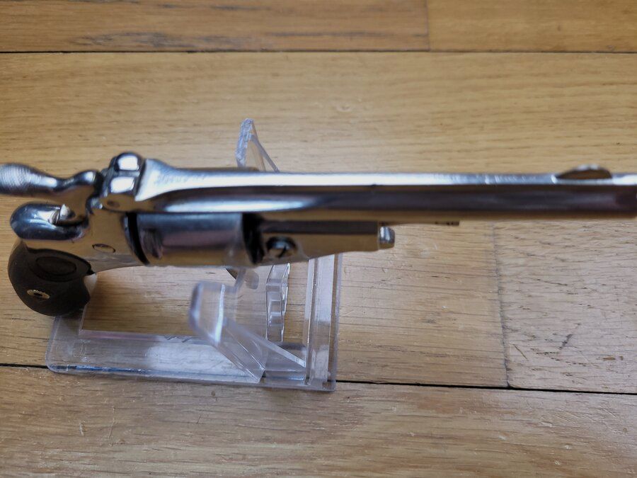 Seltener Revolver Claudin mit System – Kollektive Hülsenentnahme – 6 Schuss – Kaliber .22LR (!) – Einfach- und Doppelaktion – Mit Öffnung nach oben – Sehr seltenes und nicht dokumentiertes Stück in .22LR – TBE, Bild 12 von 23