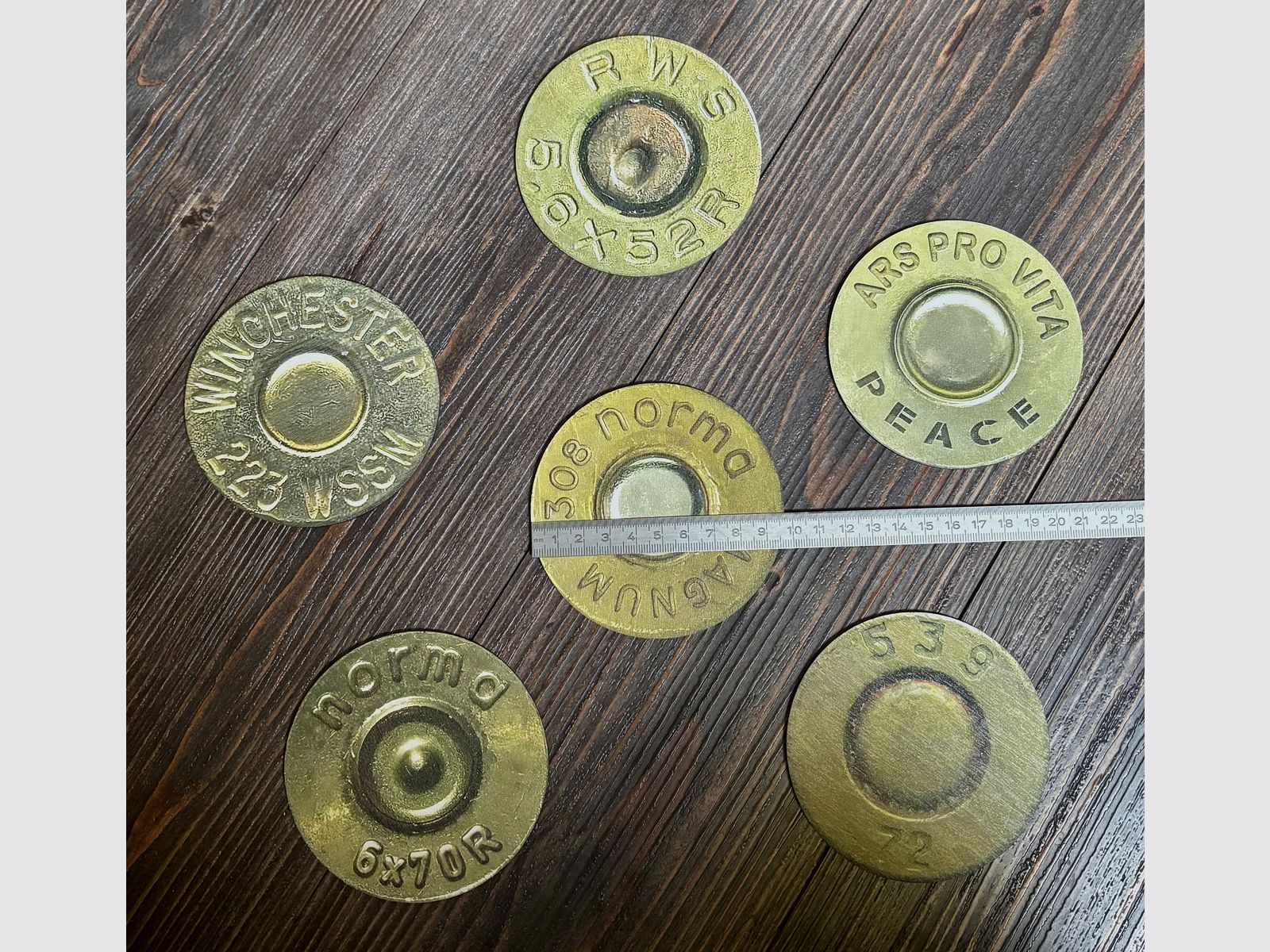 „Patronen“ Untersetzer, z.B. für Whiskygläser, für das stilvolle Jagdzimmer