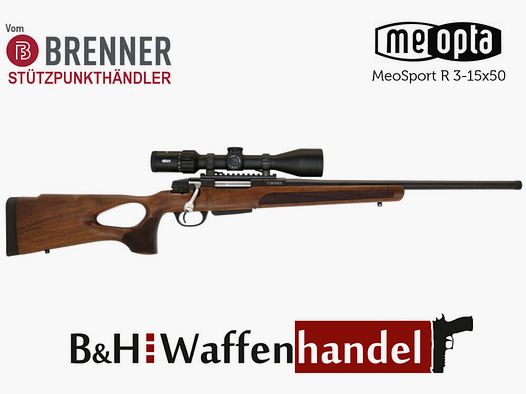 Brenner Komplettpaket:	 Brenner BR20 Lochschaft mit Meopta MeoSport 3-15x50 (Parallaxe Verstellung)