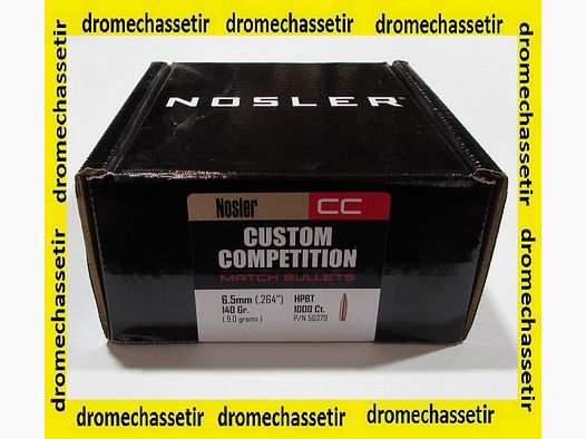 Doos van 1000 Nosler kogels kal. 0.264 6.5mm Match HPBT Custom Competition 140 grains 50379
